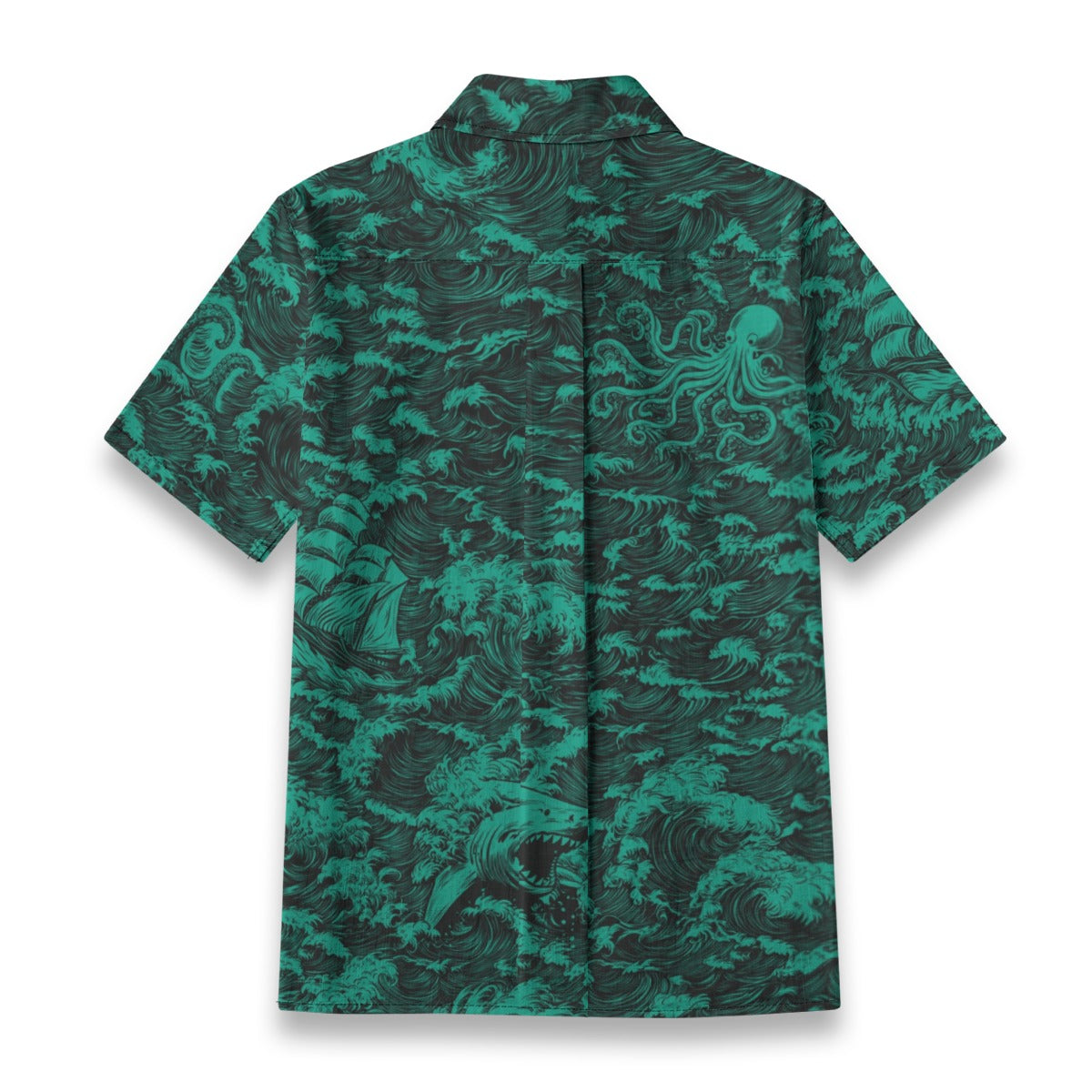 Linen Rogue Waves (Baja Remix) Ladies Hawaiian Shirt