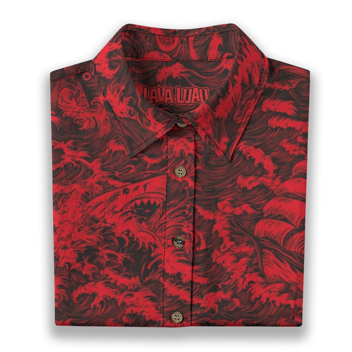 Linen Rogue Waves Ladies (Crimson Tide Remix) Hawaiian Shirt