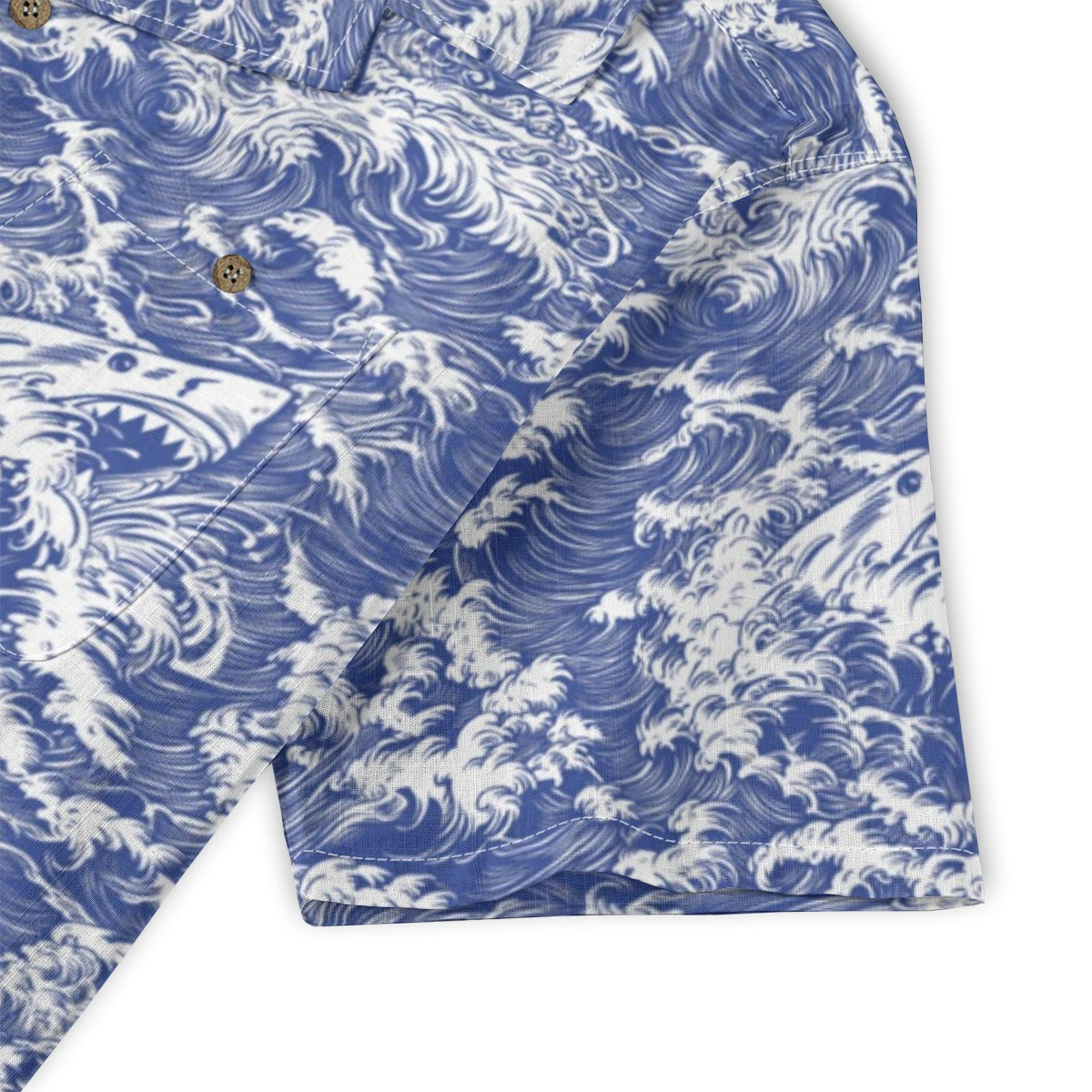 Linen Rogue Waves Hawaiian Shirt