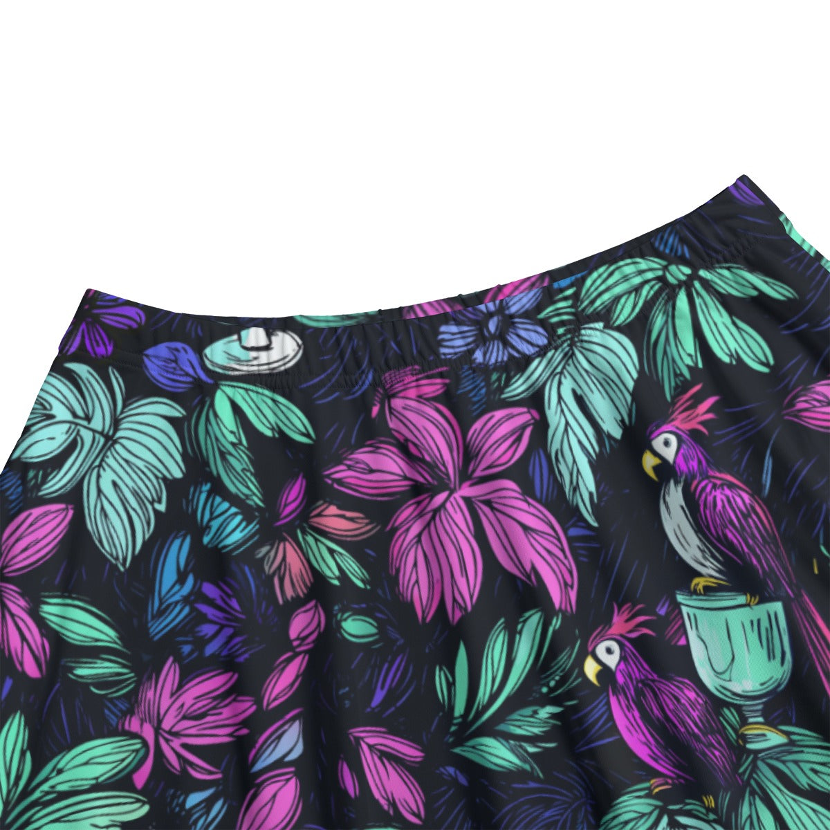 Scribble Birds Midi Skirt