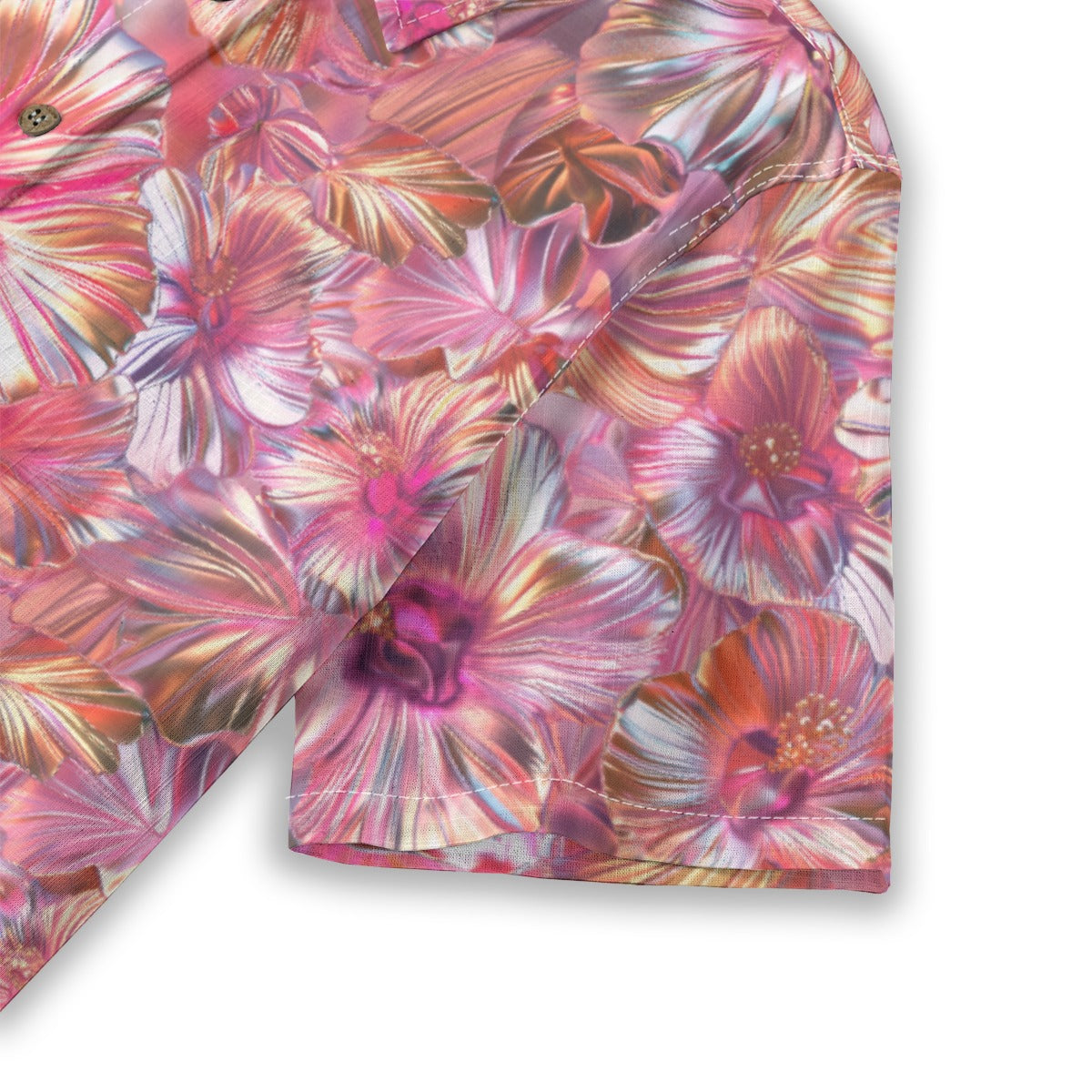Linen Chrome Dreams Ladies Hawaiian Shirt (Bubblegum Remix)