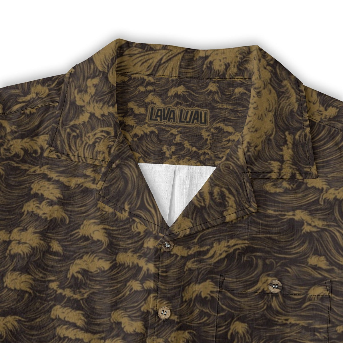Linen Rogue Waves (Vintage Map Remix) Hawaiian Shirt