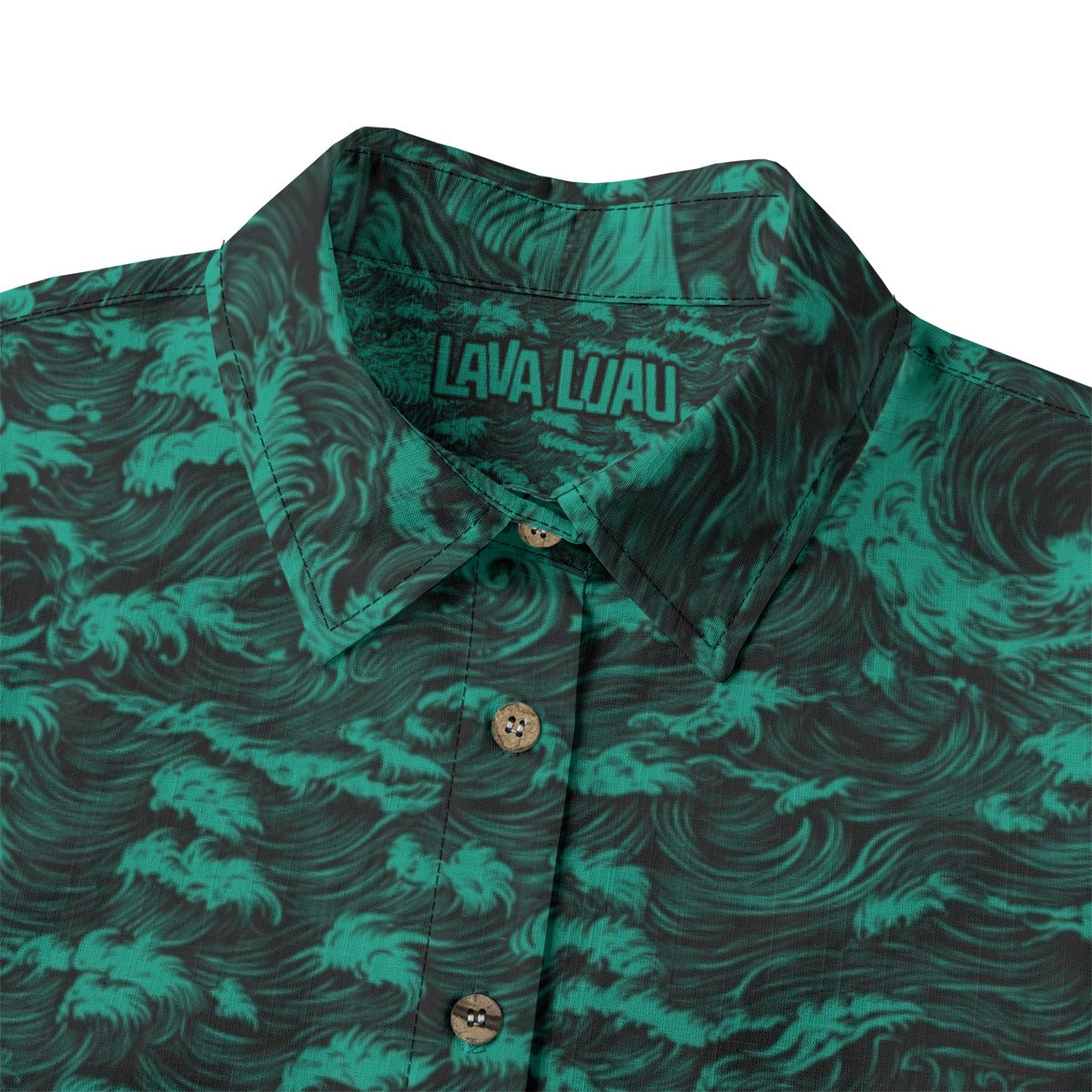 Linen Rogue Waves (Baja Remix) Ladies Hawaiian Shirt