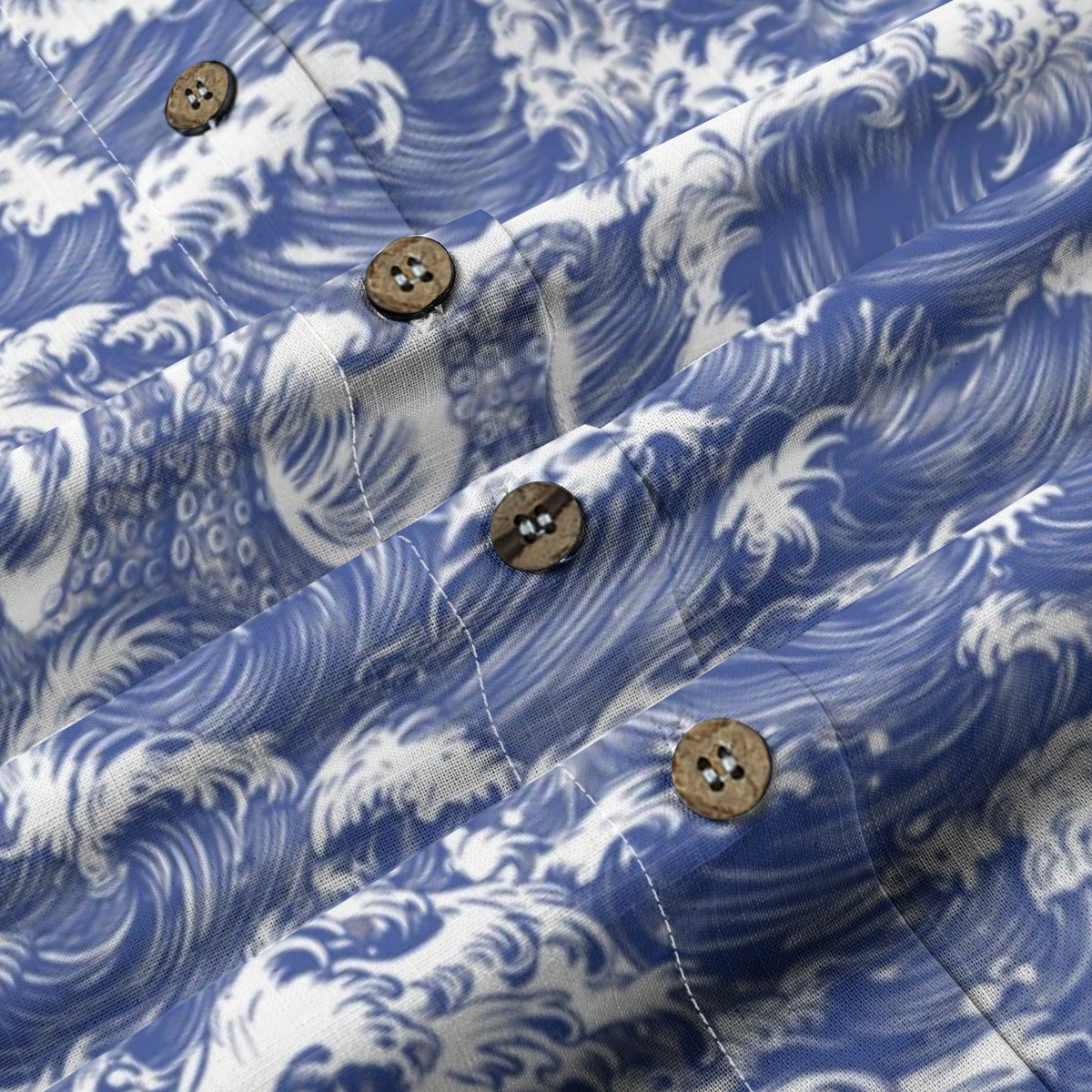 Linen Rogue Waves Ladies Hawaiian Shirt