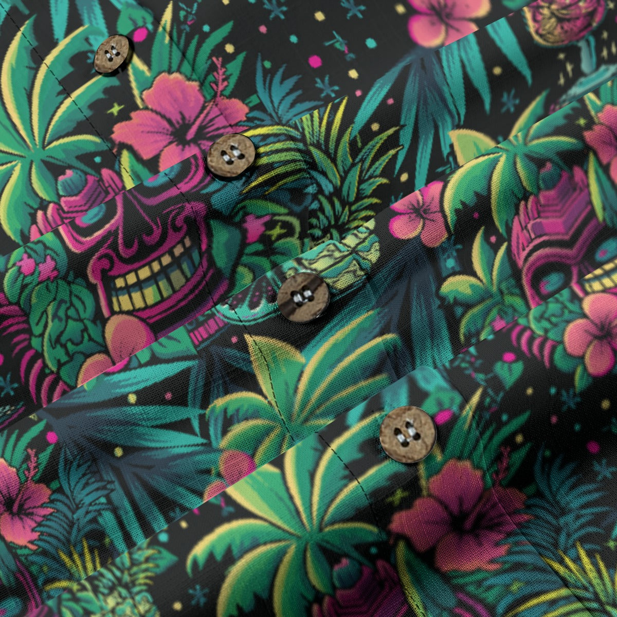 Linen Neon Paradise Ladies Hawaiian Shirt