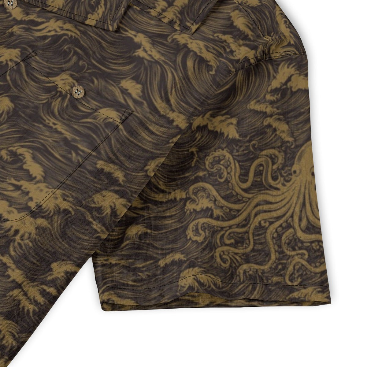Linen Rogue Waves (Vintage Map Remix) Hawaiian Shirt