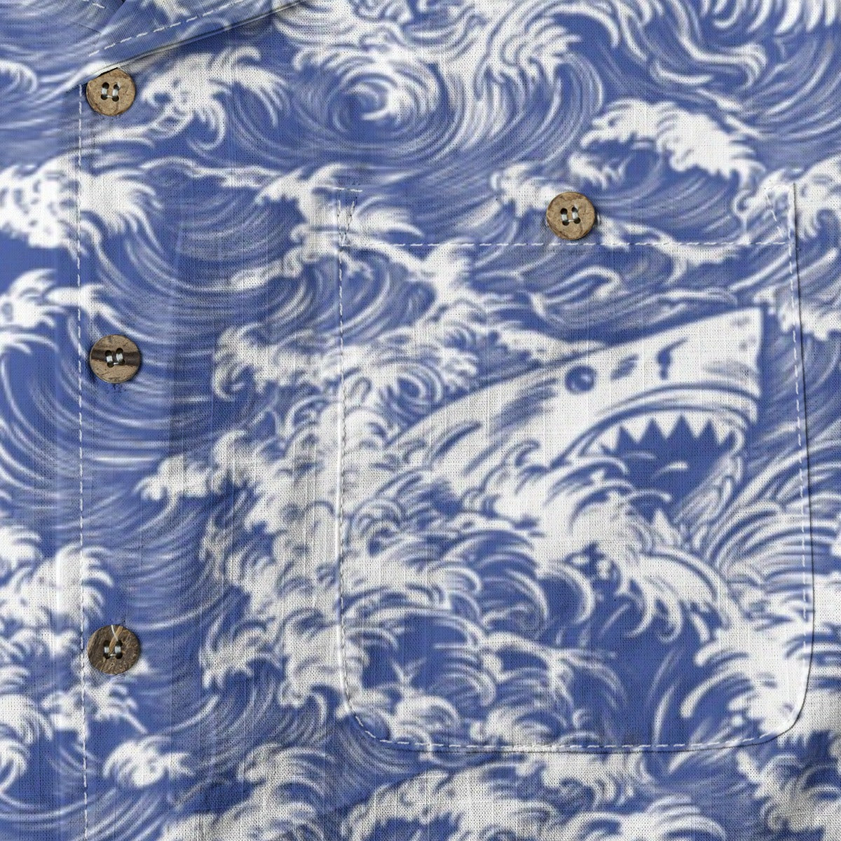 Linen Rogue Waves Hawaiian Shirt