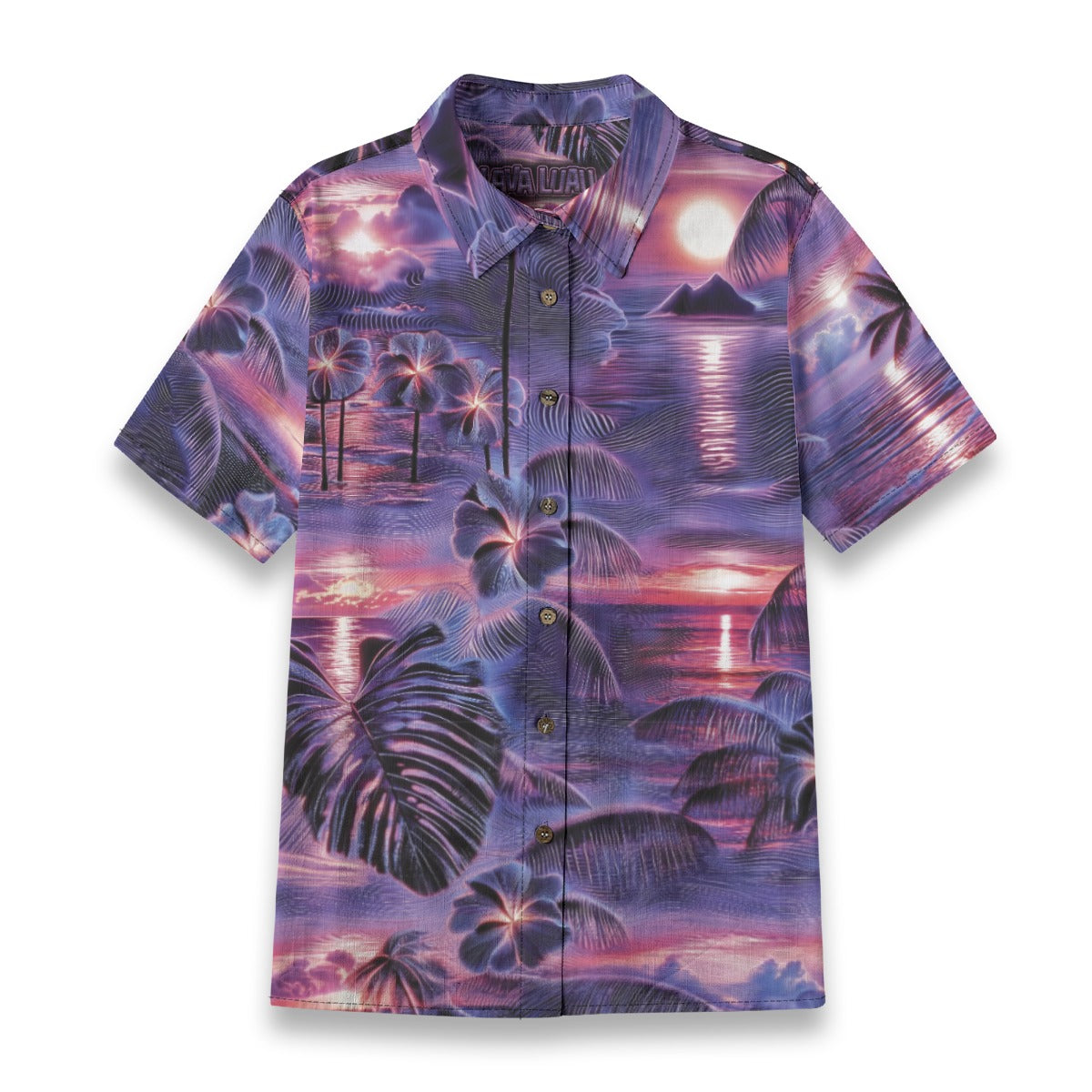 Linen Hyperwave Horizon Ladies Hawaiian Shirt