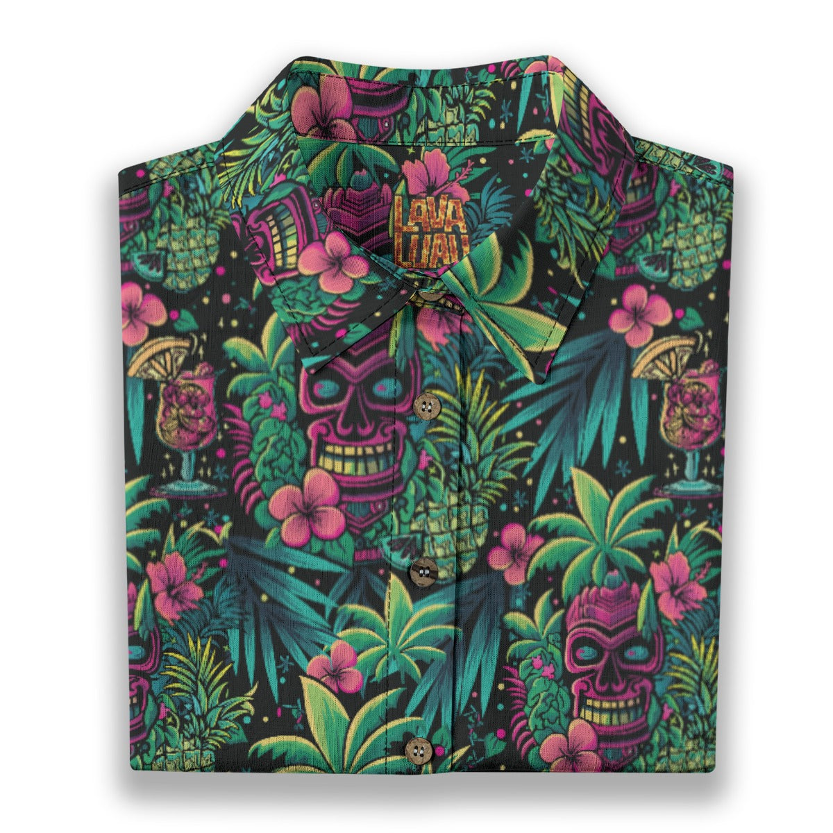 Linen Neon Paradise Ladies Hawaiian Shirt