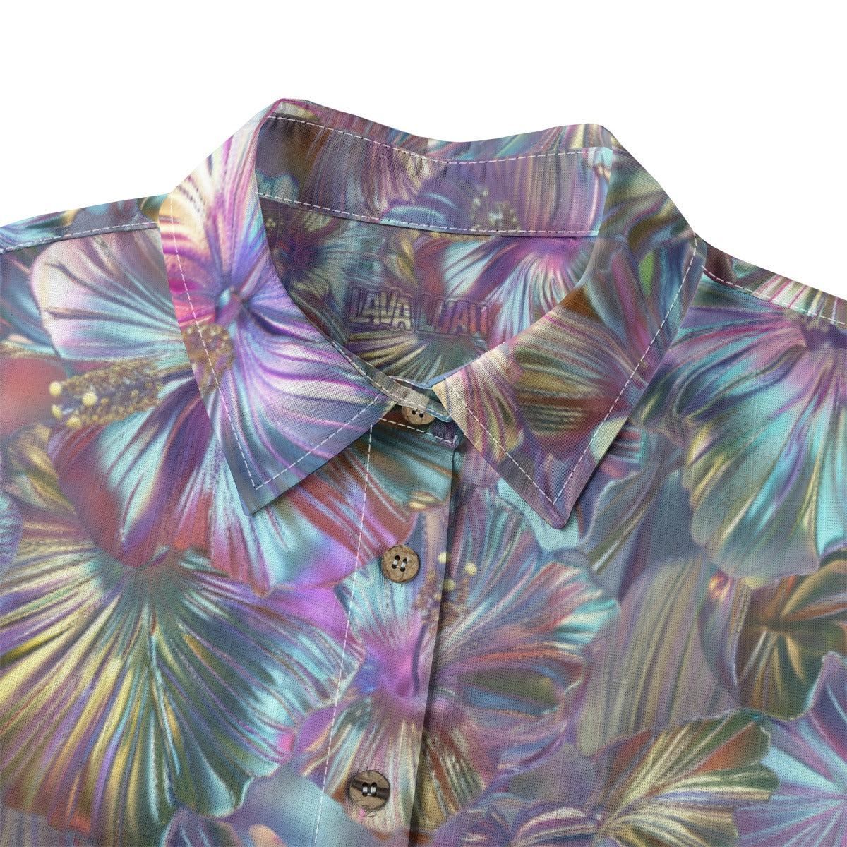 Linen Chrome Dreams Ladies Hawaiian Shirt
