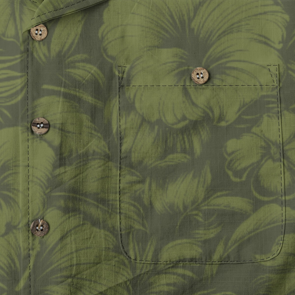 Linen Flora Obscura (ʻŌmaʻomaʻo Remix) Hawaiian Shirt