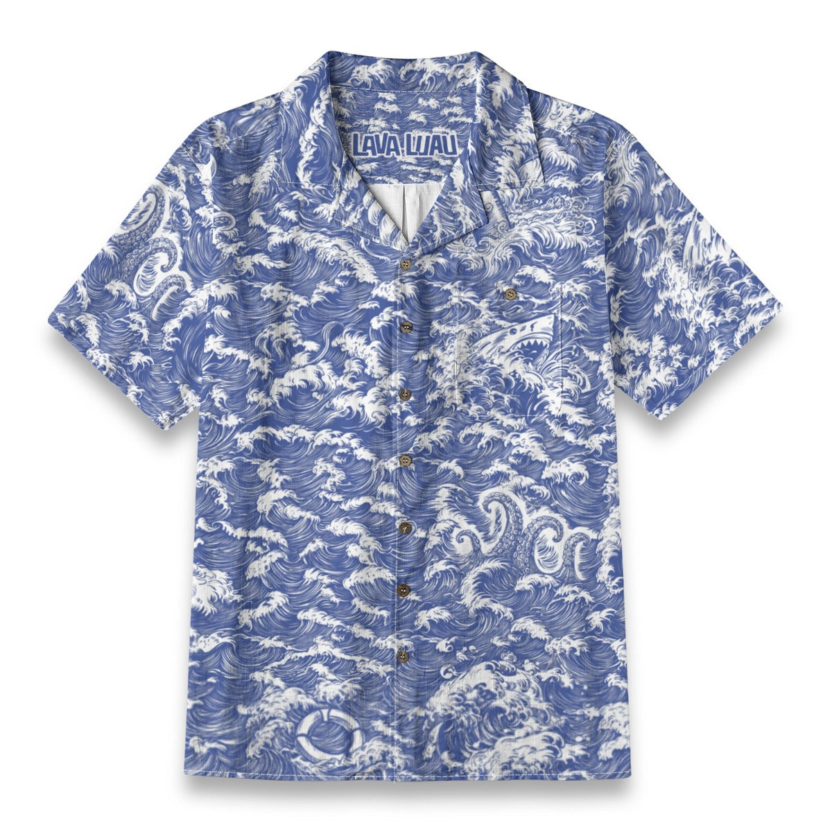 Linen Rogue Waves Hawaiian Shirt