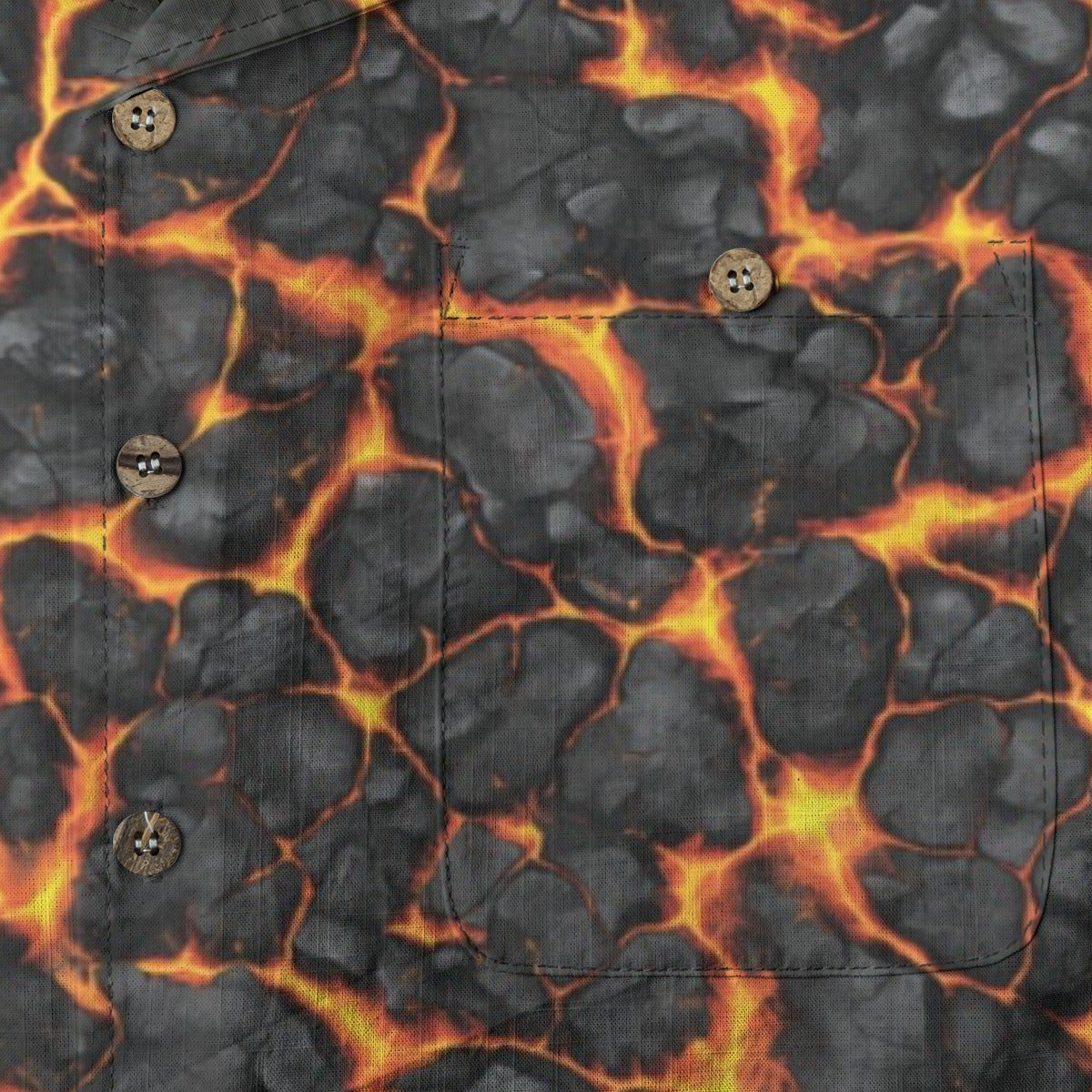 Linen Volcanic Bloom Hawaiian Shirt