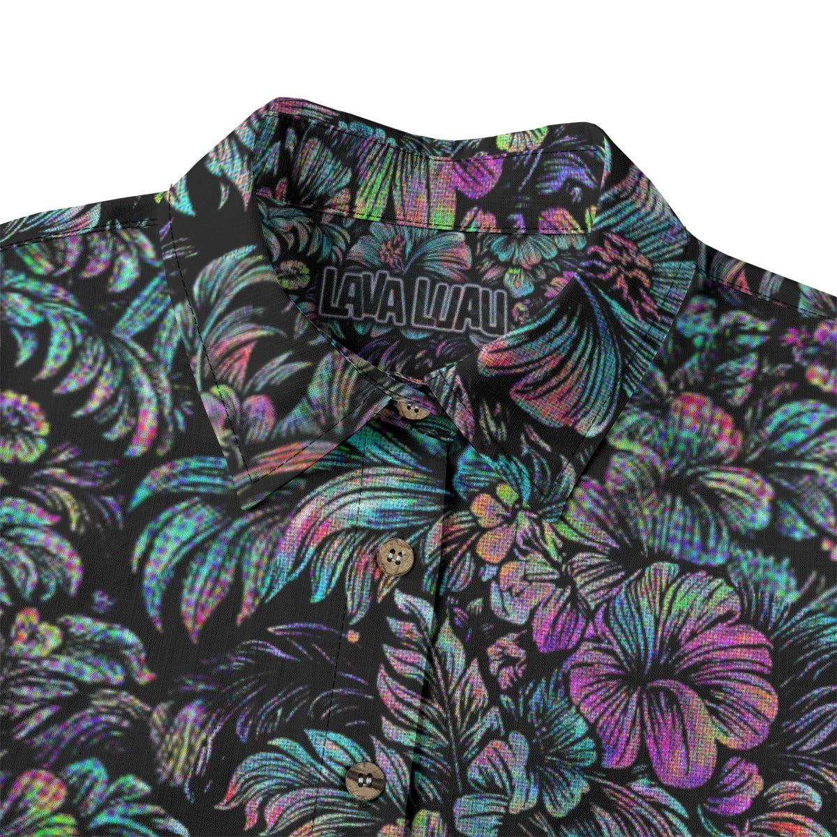 Linen Jungle Halftone Ladies Hawaiian Shirt