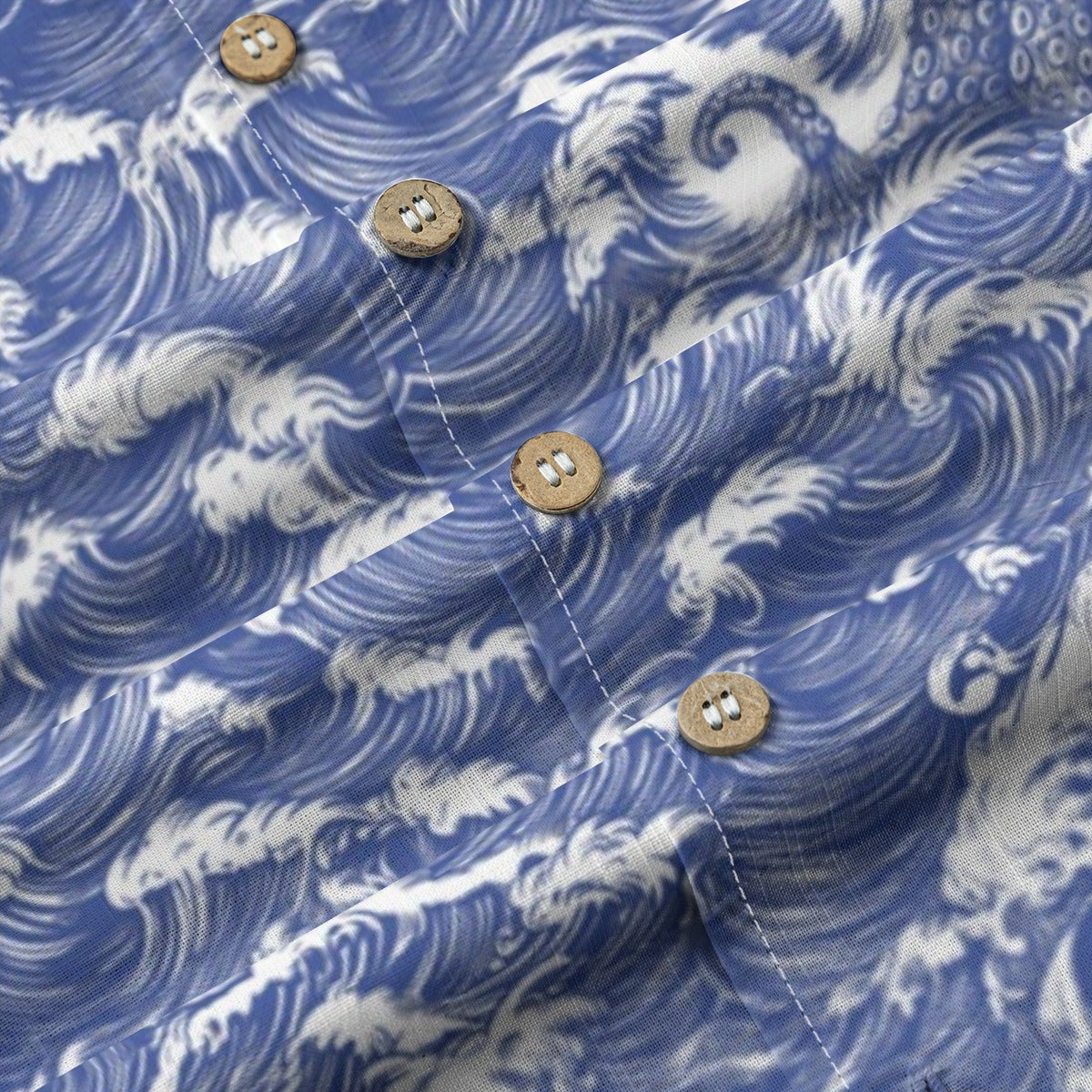 Linen Rogue Waves Hawaiian Shirt
