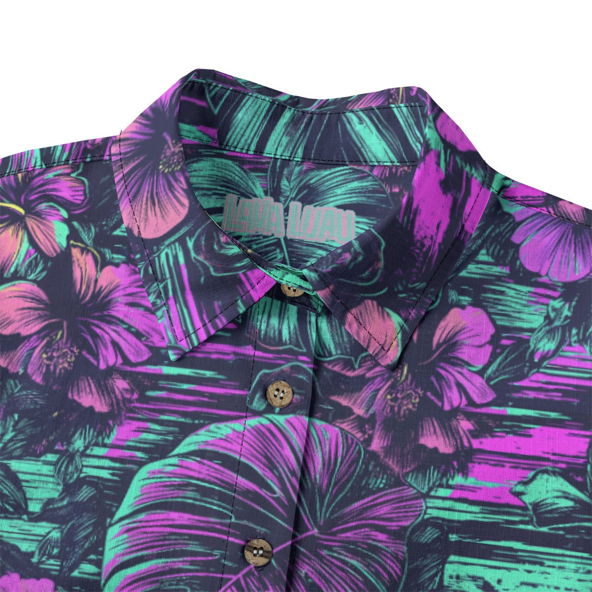 Linen Leaf and Bloom (Wild Remix) Ladies Hawaiian Shirt