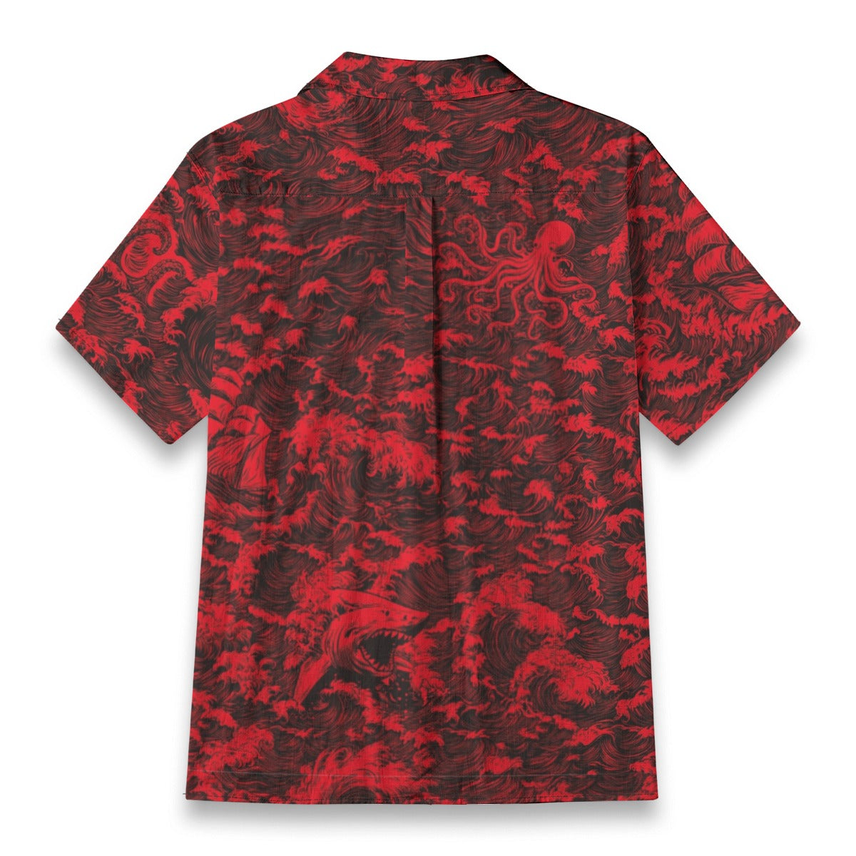Linen Rogue Waves (Crimson Tide Remix) Hawaiian Shirt