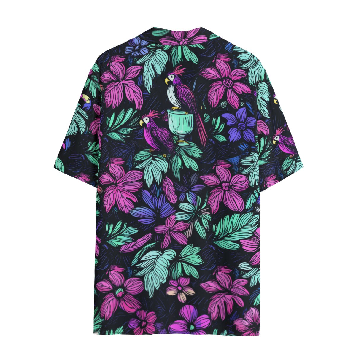 Scribble Birds Ladies Hawaiian Shirt