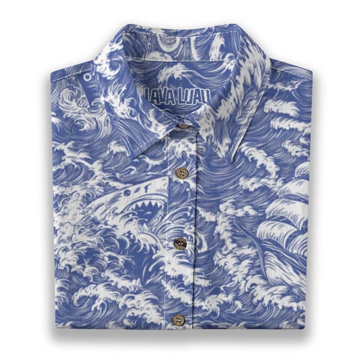 Linen Rogue Waves Ladies Hawaiian Shirt