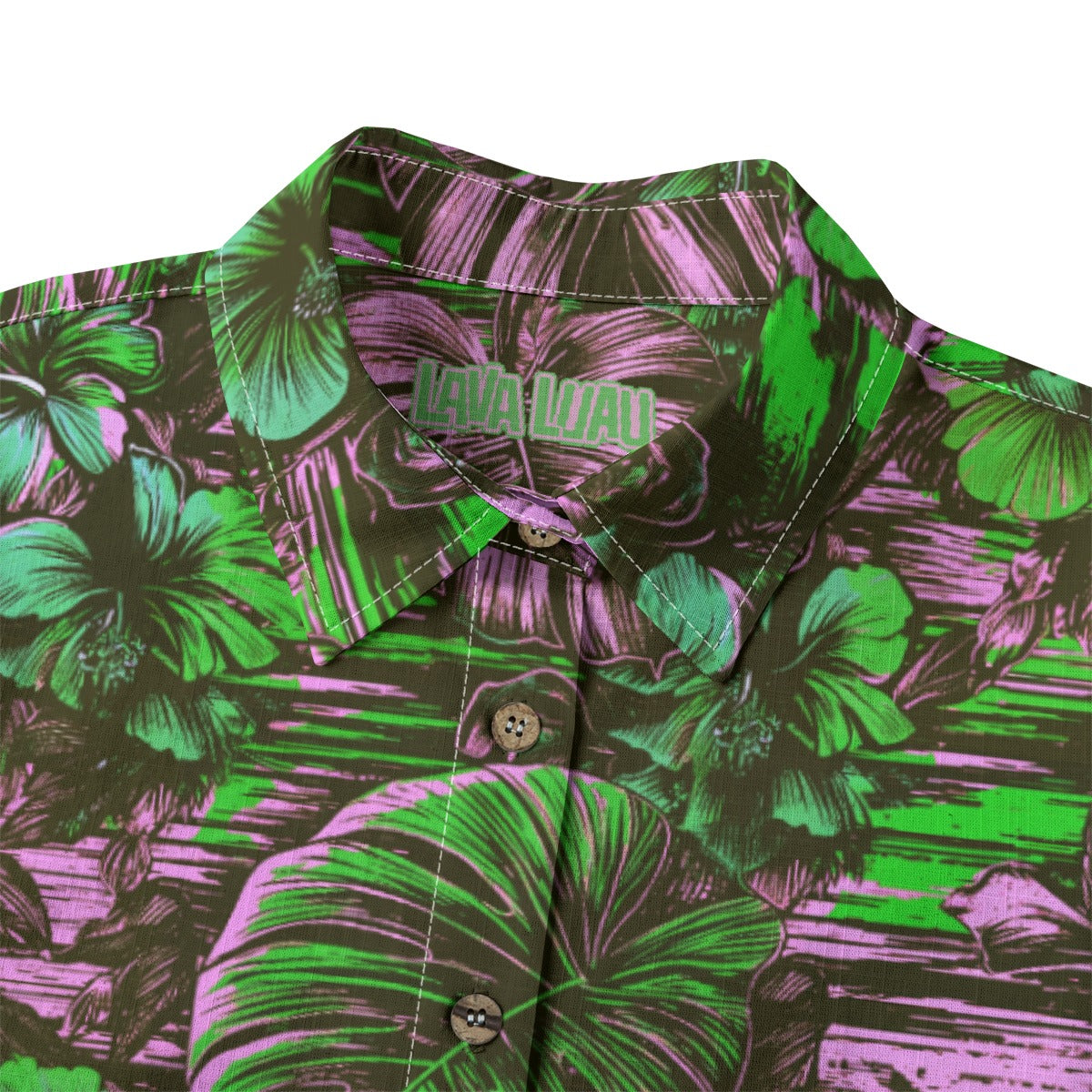 Linen Leaf & Bloom (Mild Remix) Ladies Hawaiian Shirt