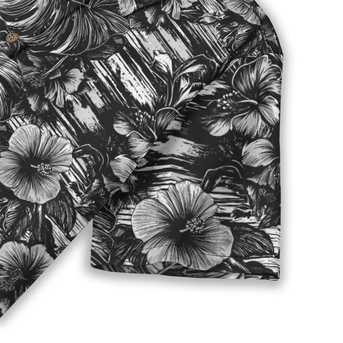 Linen Leaf & Bloom (Noir Remix) Ladies Hawaiian Shirt