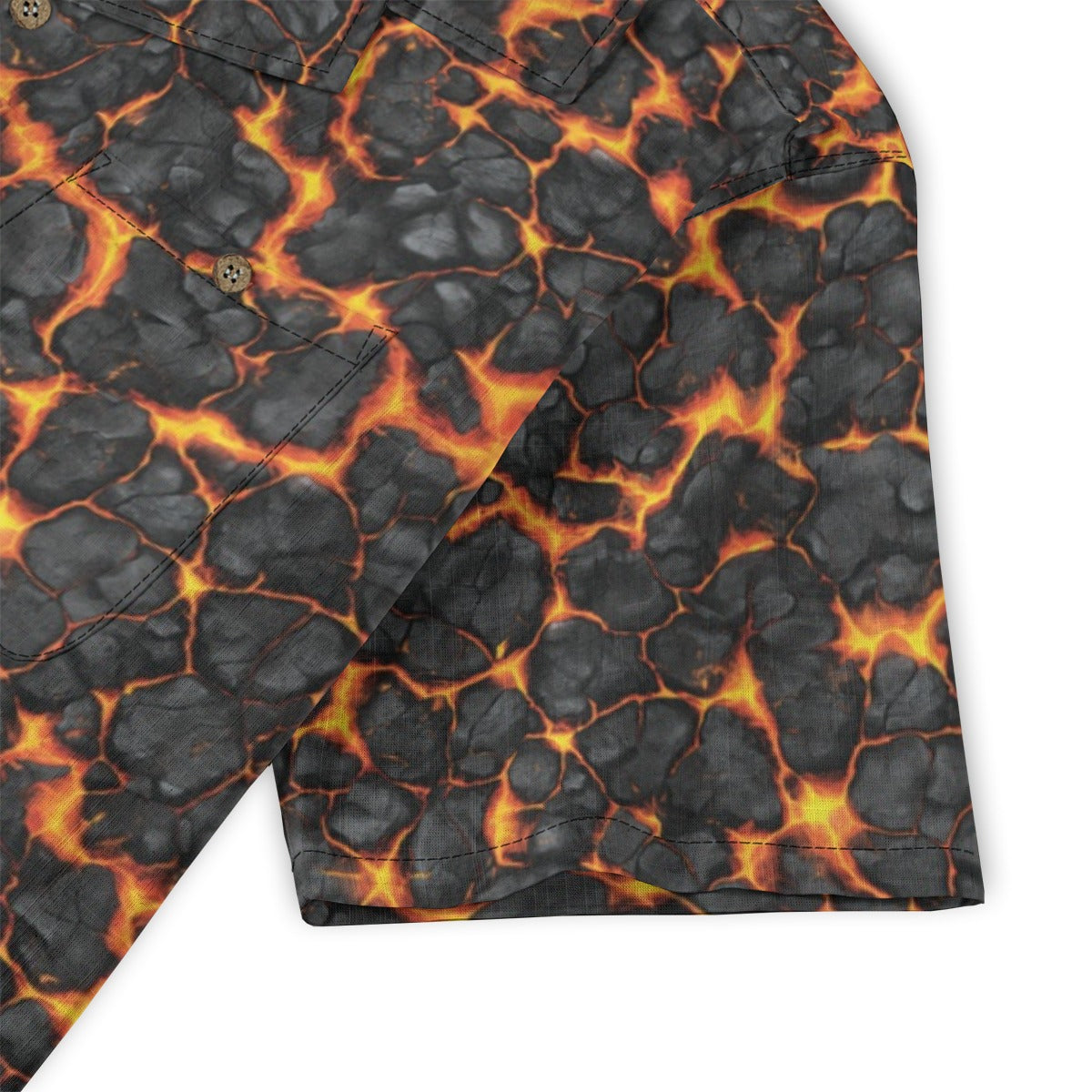 Linen Volcanic Bloom Hawaiian Shirt