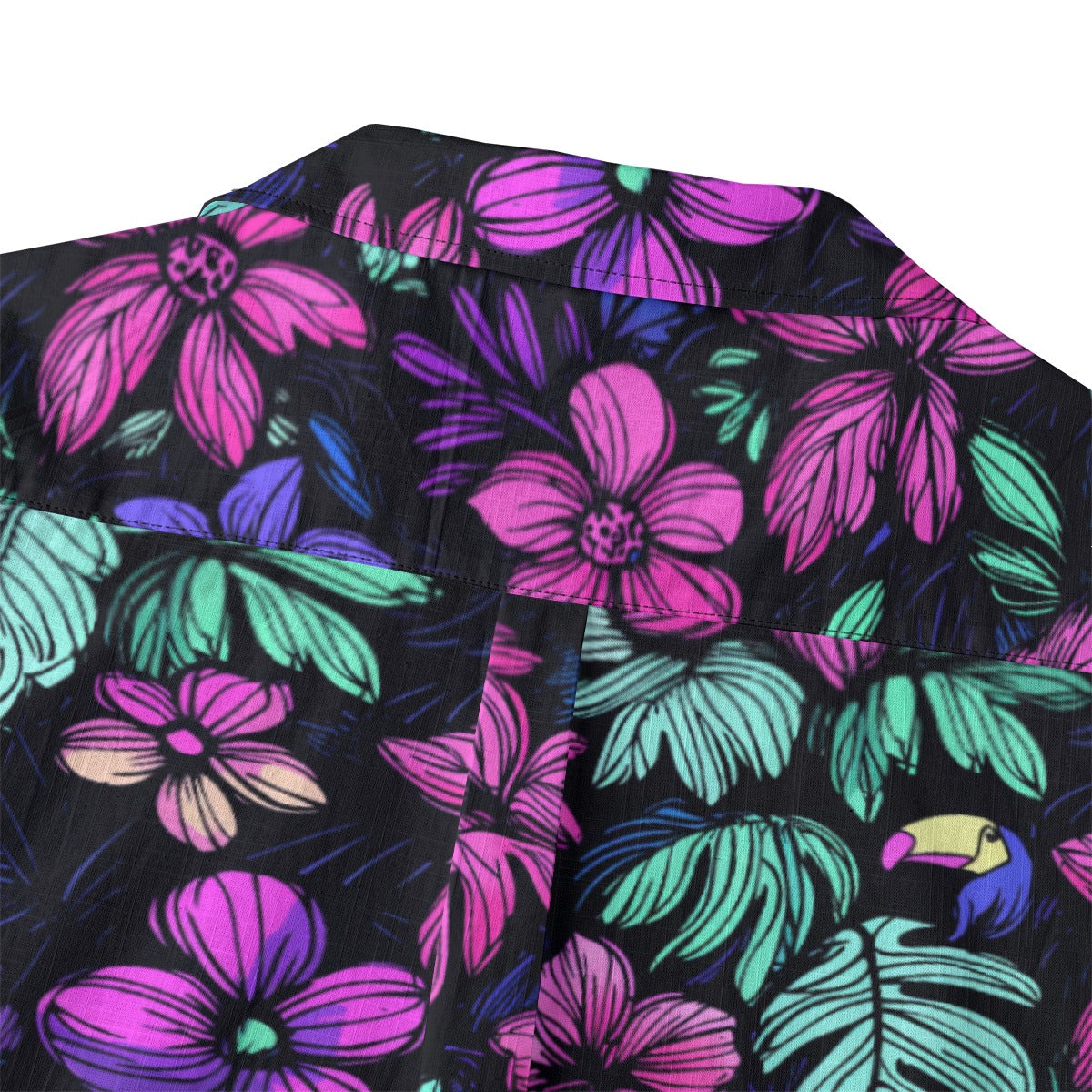 Linen Scribble Birds Hawaiian Shirt