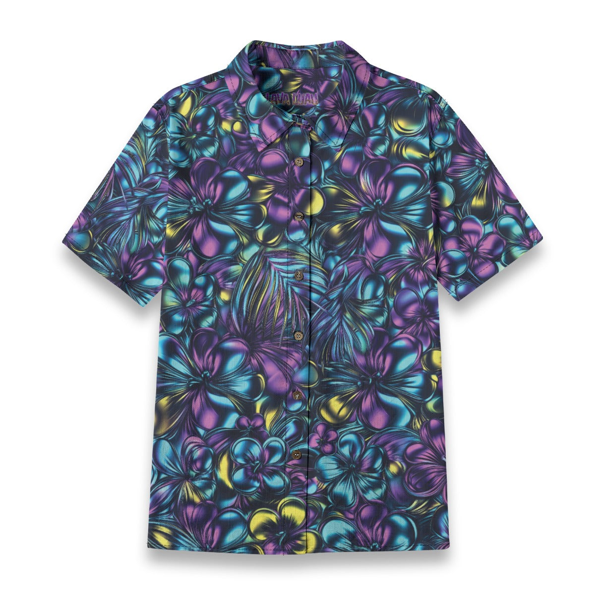 Linen Blossom Surge (Celestial Remix) Ladies Hawaiian Shirt