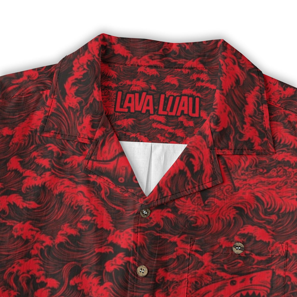 Linen Rogue Waves (Crimson Tide Remix) Hawaiian Shirt