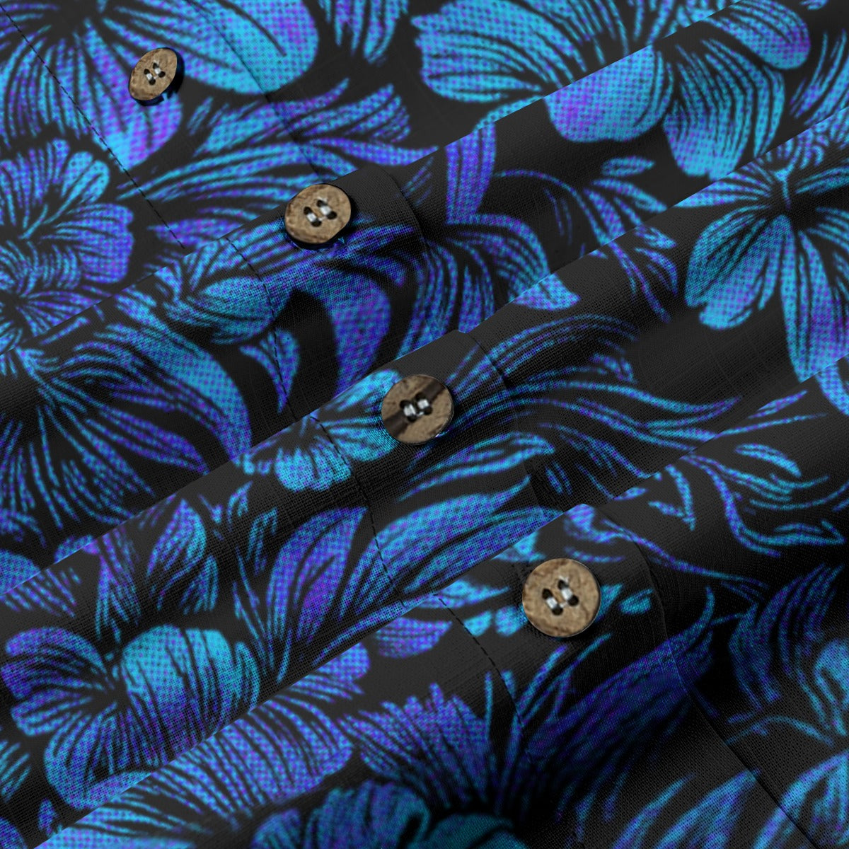 Linen Jungle Halftone (Frozen Flowers Remix) Ladies Hawaiian Shirt