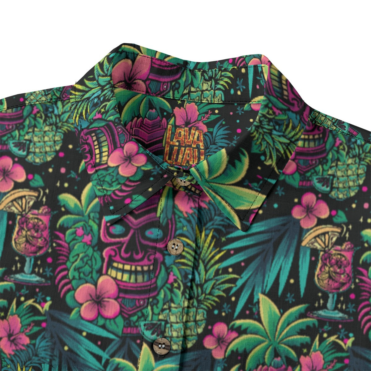 Linen Neon Paradise Ladies Hawaiian Shirt