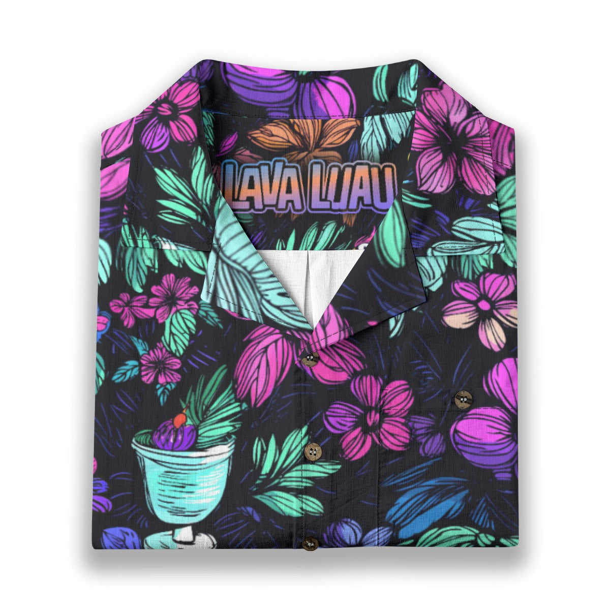 Linen Scribble Birds Hawaiian Shirt