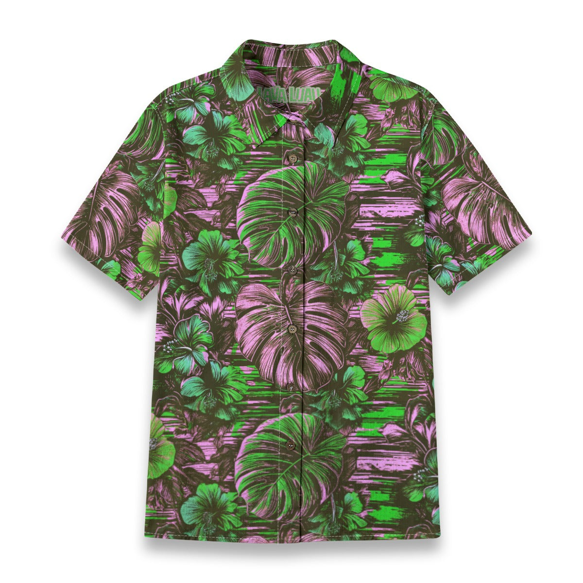 Linen Leaf & Bloom (Mild Remix) Ladies Hawaiian Shirt
