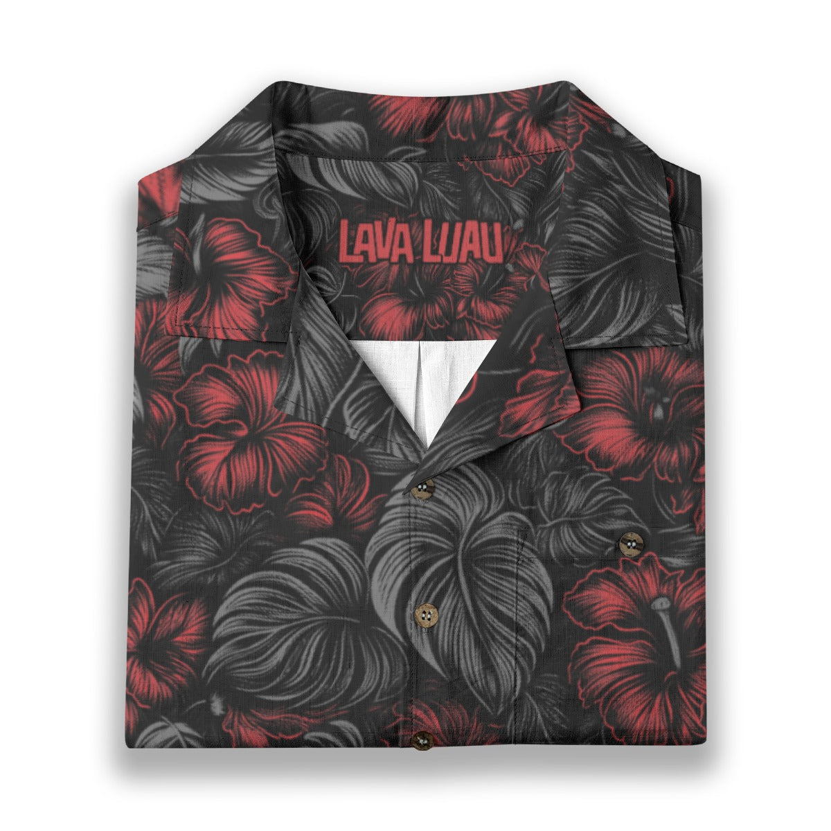 Linen Midnight Bloom (Crimson Eclipse Remix) Hawaiian Shirt