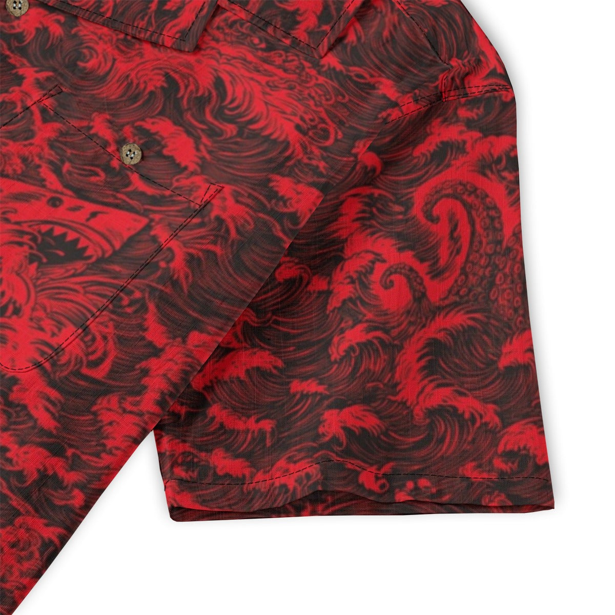 Linen Rogue Waves (Crimson Tide Remix) Hawaiian Shirt