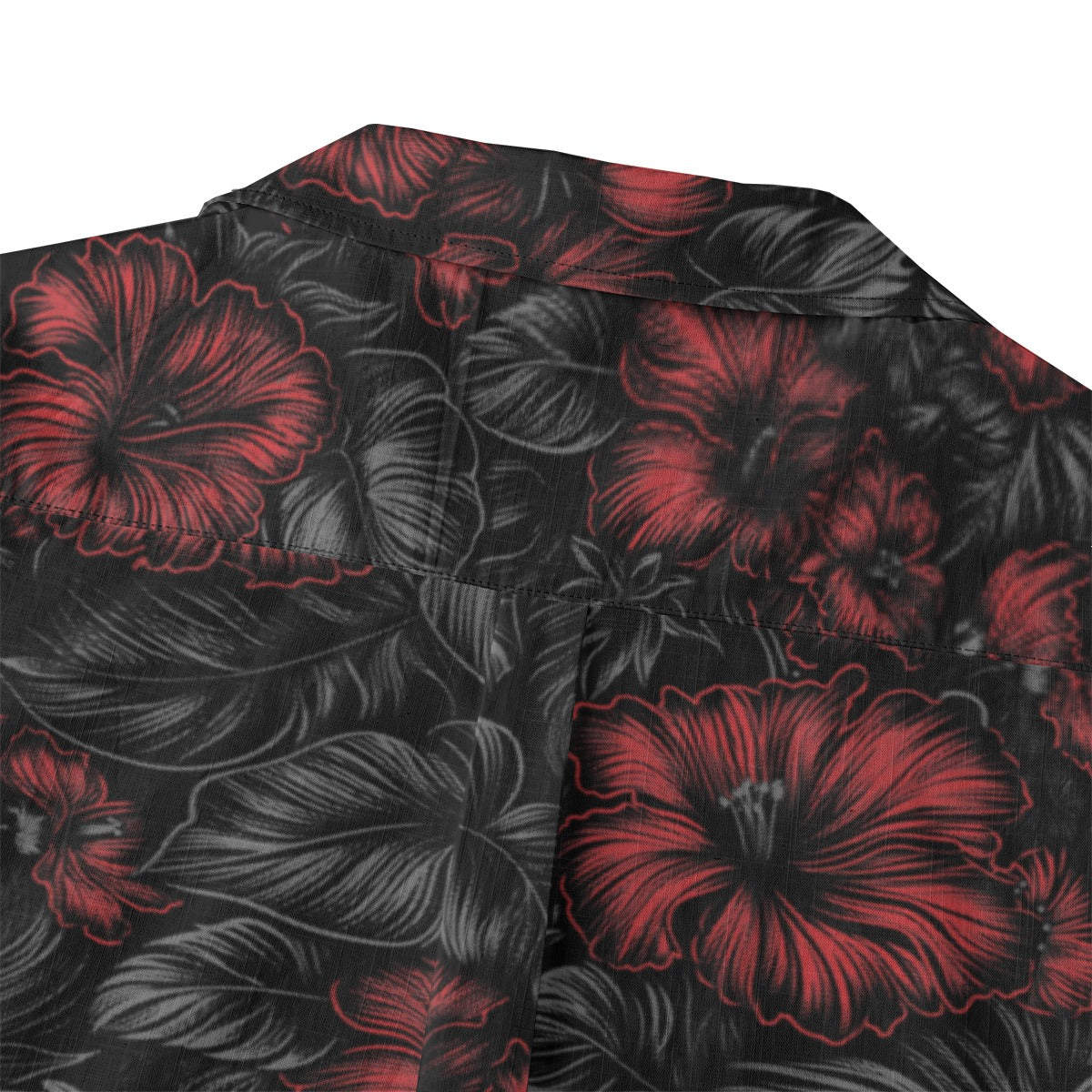 Linen Midnight Bloom (Crimson Eclipse Remix) Hawaiian Shirt