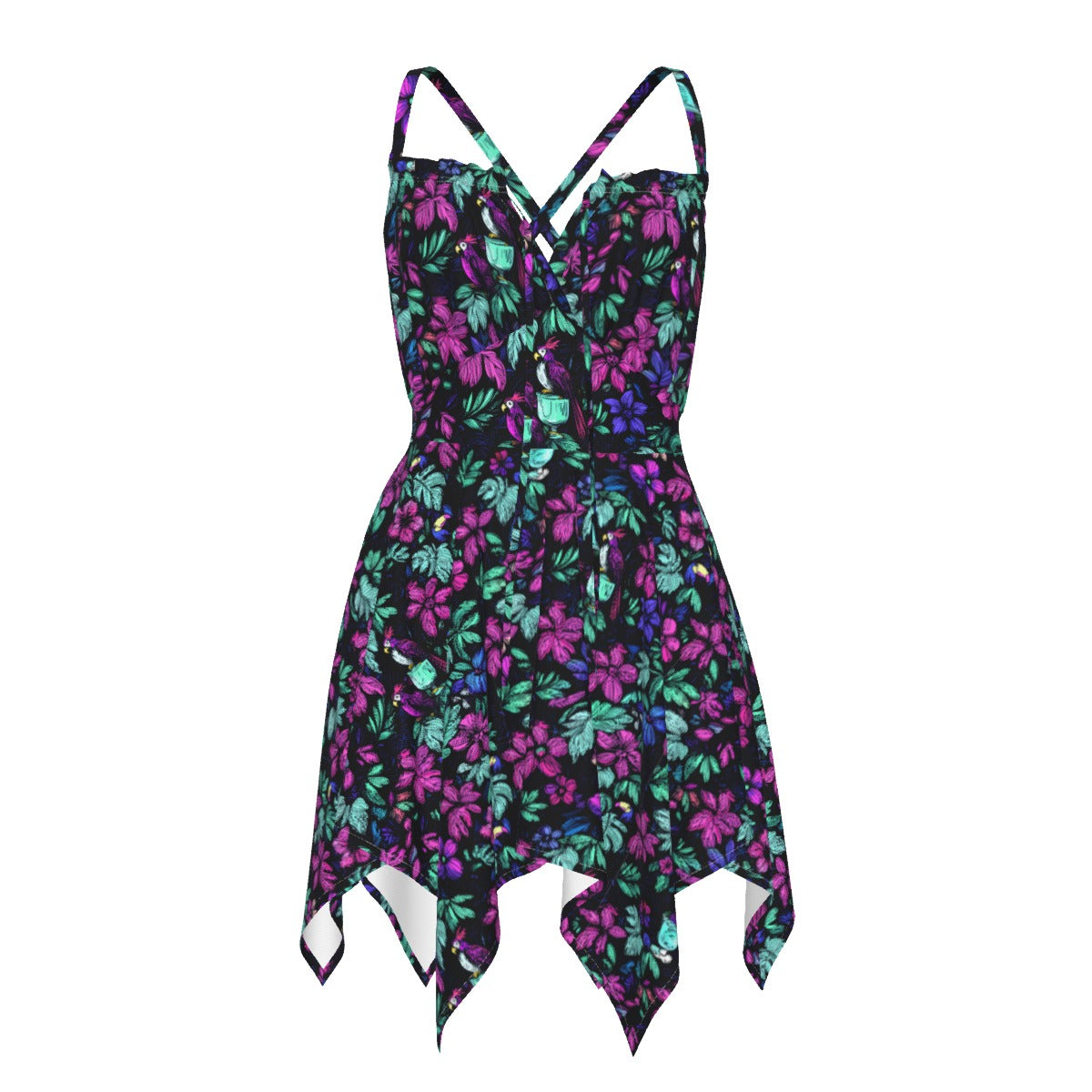 Scribble Birds Handkerchief Dress