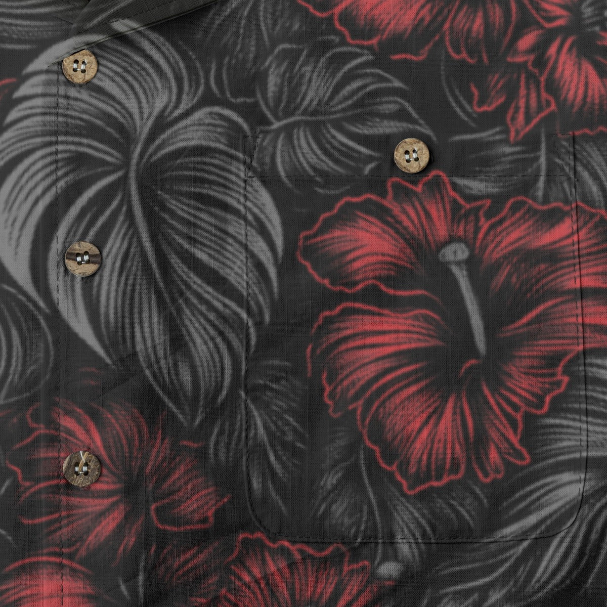 Linen Midnight Bloom (Crimson Eclipse Remix) Hawaiian Shirt