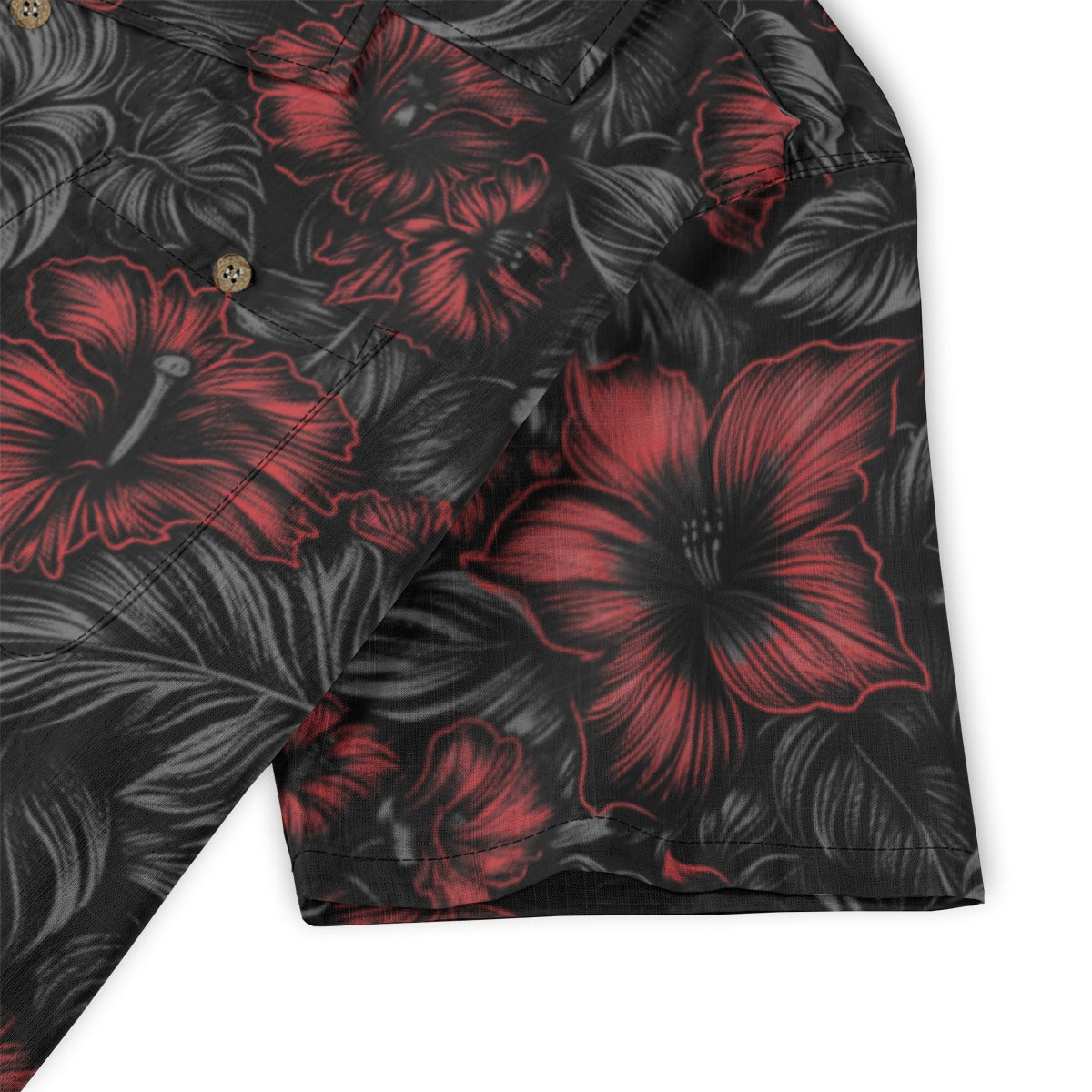 Linen Midnight Bloom (Crimson Eclipse Remix) Hawaiian Shirt