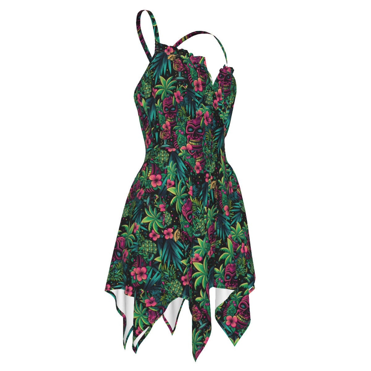 Neon Paradise Handkerchief Dress
