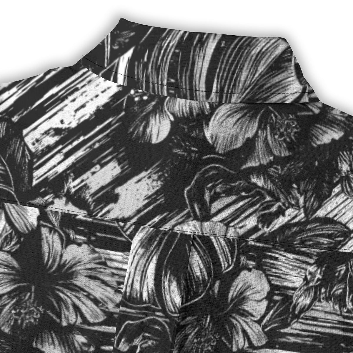 Linen Leaf & Bloom (Noir Remix) Ladies Hawaiian Shirt