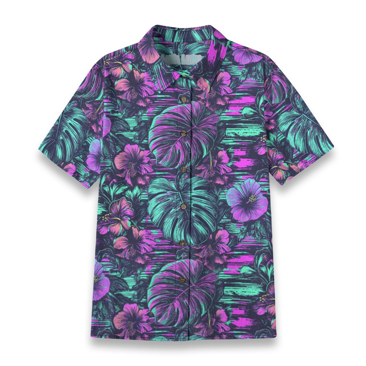 Linen Leaf and Bloom (Wild Remix) Ladies Hawaiian Shirt