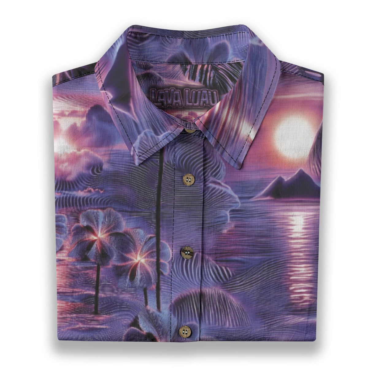 Linen Hyperwave Horizon Ladies Hawaiian Shirt