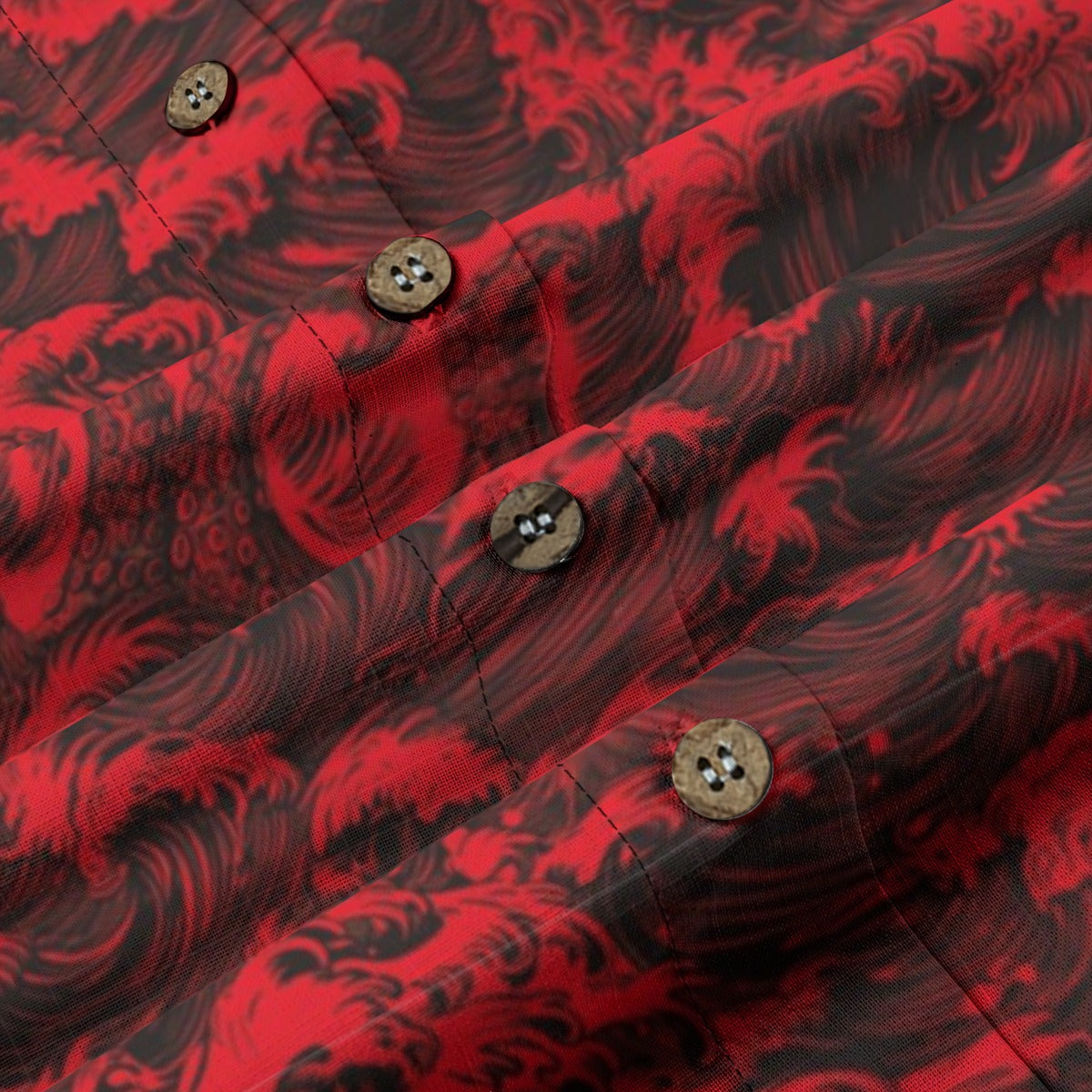 Linen Rogue Waves Ladies (Crimson Tide Remix) Hawaiian Shirt