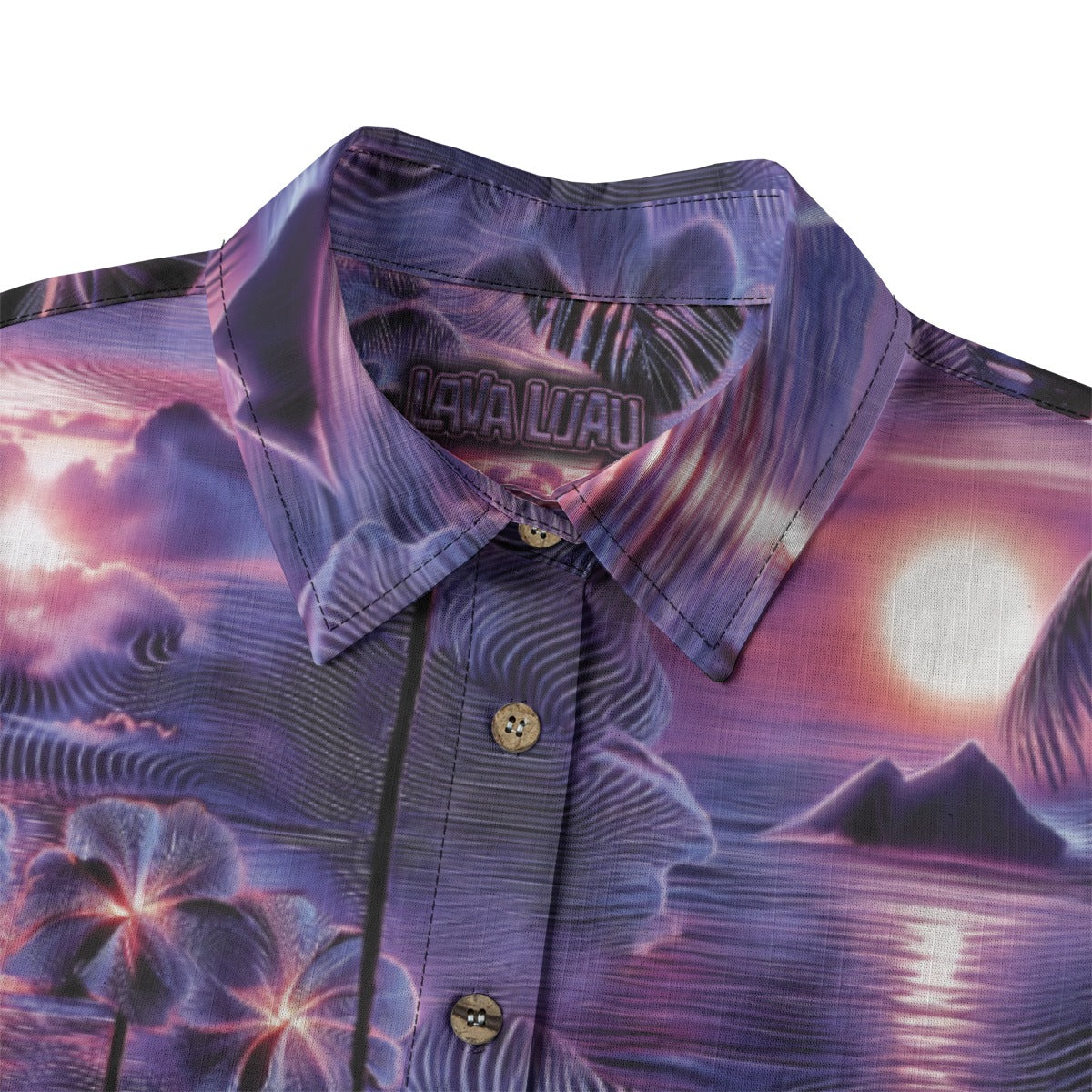 Linen Hyperwave Horizon Ladies Hawaiian Shirt