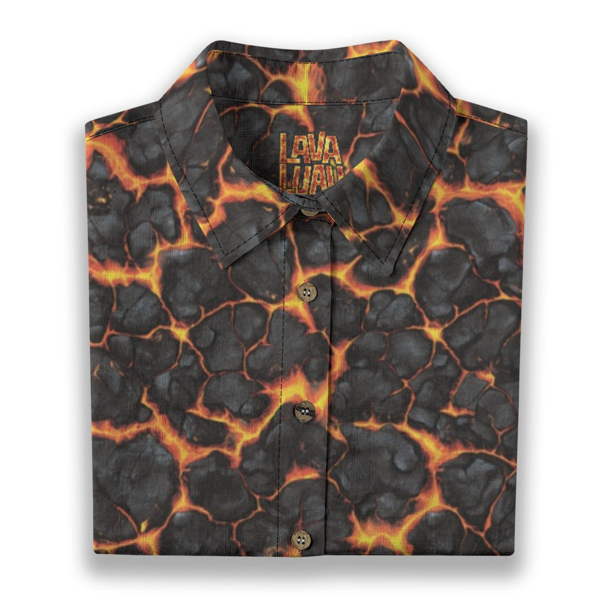 Linen Ladies Volcanic Bloom Ladies Hawaiian Shirt