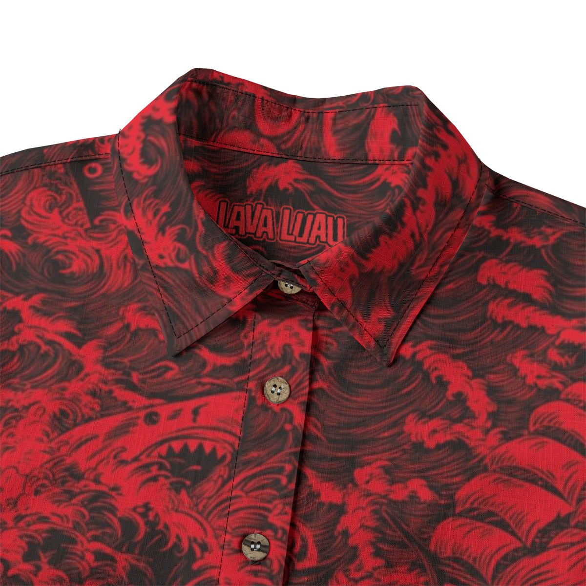 Linen Rogue Waves Ladies (Crimson Tide Remix) Hawaiian Shirt