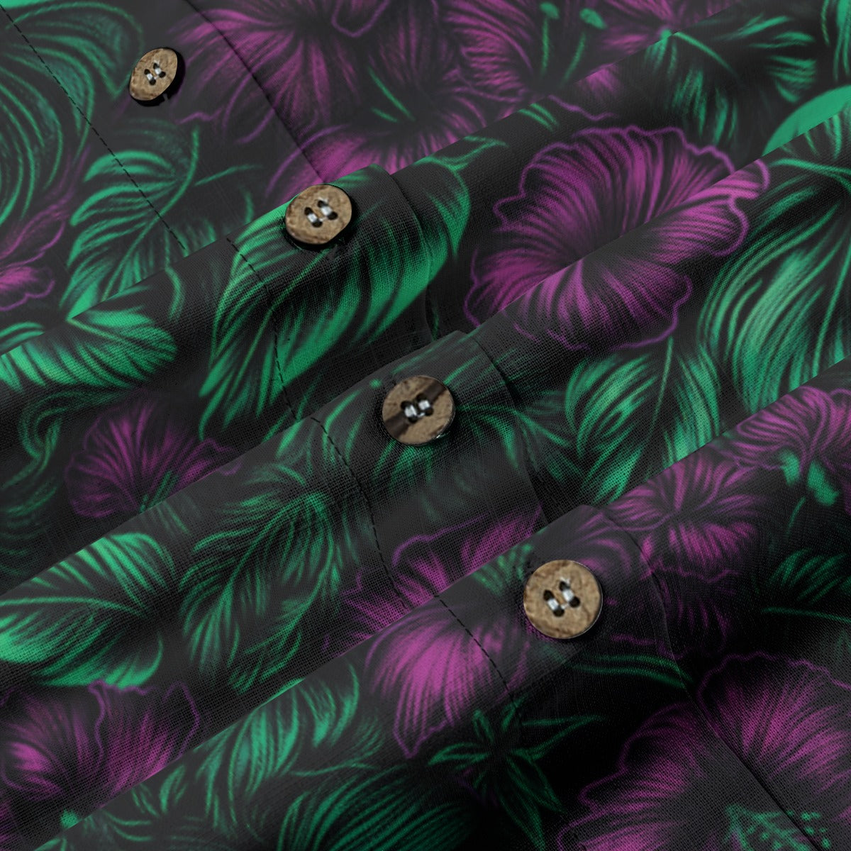 Linen Midnight Bloom Ladies Hawaiian Shirt