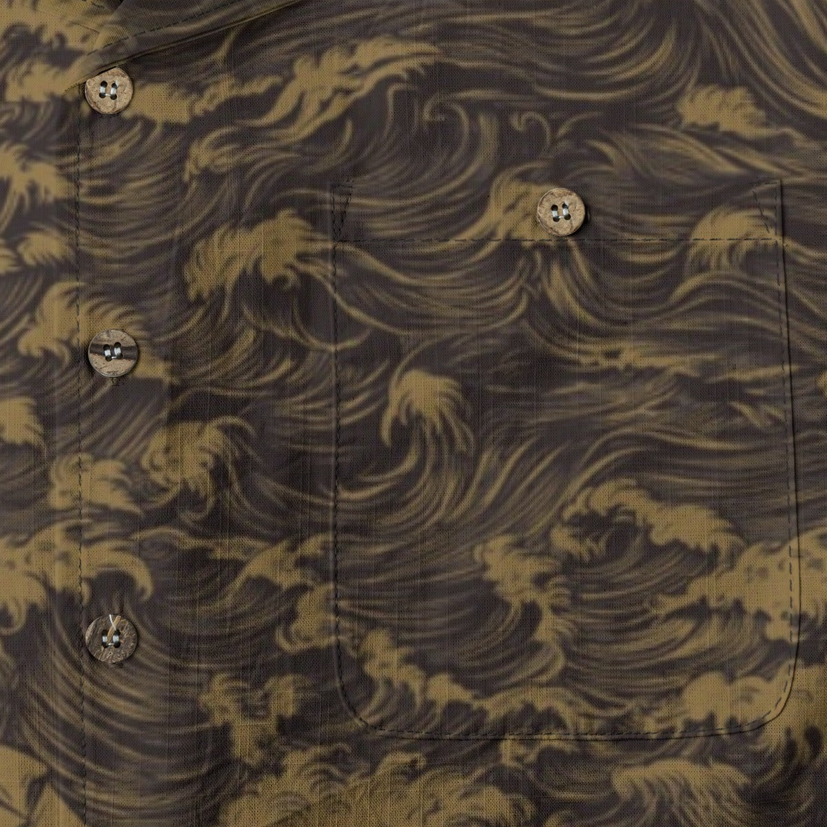 Linen Rogue Waves (Vintage Map Remix) Hawaiian Shirt