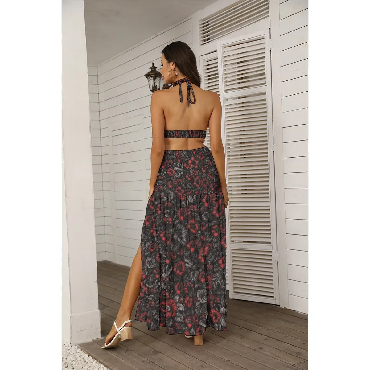 Midnight Bloom (Crimson Eclipse Remix) Aloha Skirt Set